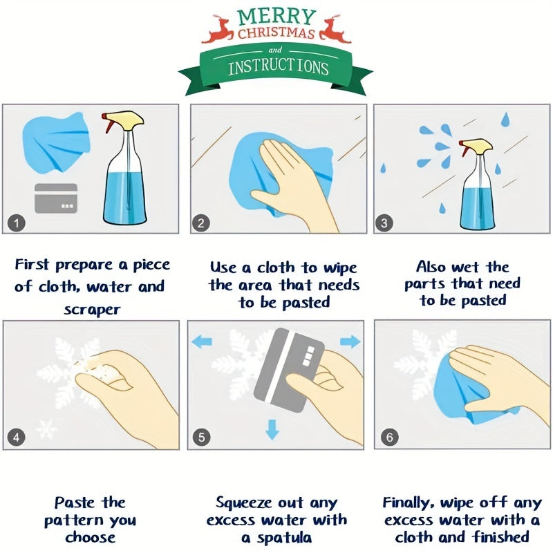 Christmas Electrostatic Stickers Double Sided Wall Window Adsorption No Glue