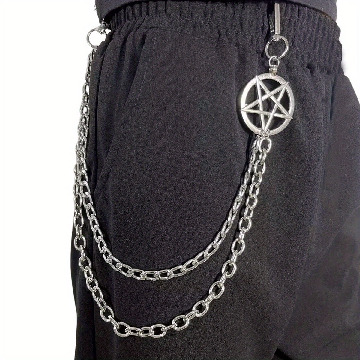Pentagram Double Layer Waist Chain Hip Hop Rock Punk Gothic Belt Chain
