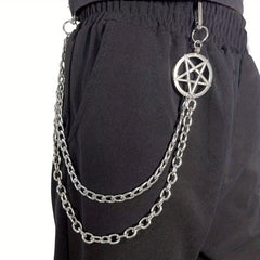Pentagram Double Layer Waist Chain Hip Hop Rock Punk Gothic Belt Chain