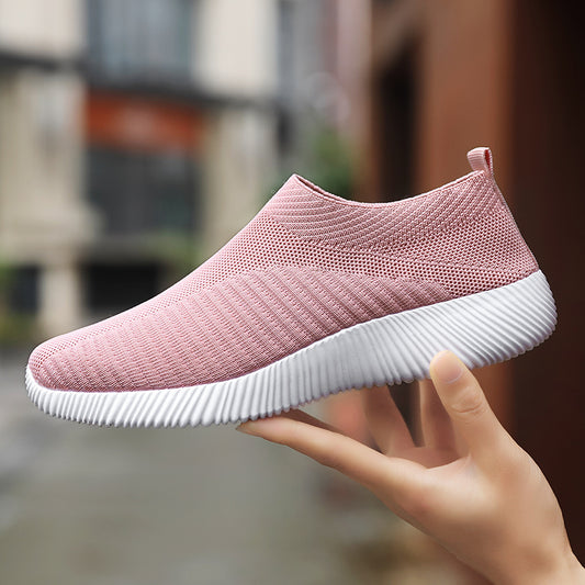 Women's Knitted Socks Sneakers Slip-on Flats Breathable Soft Sole Shoes