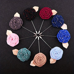 Men's Rose Corsage Brooch Wedding Banquet Accessory