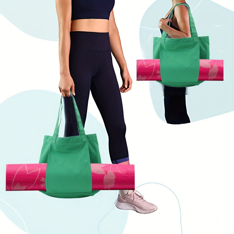 Canvas Yoga Mat Storage Bag Large Capacity Fitness Shoulder Handbag