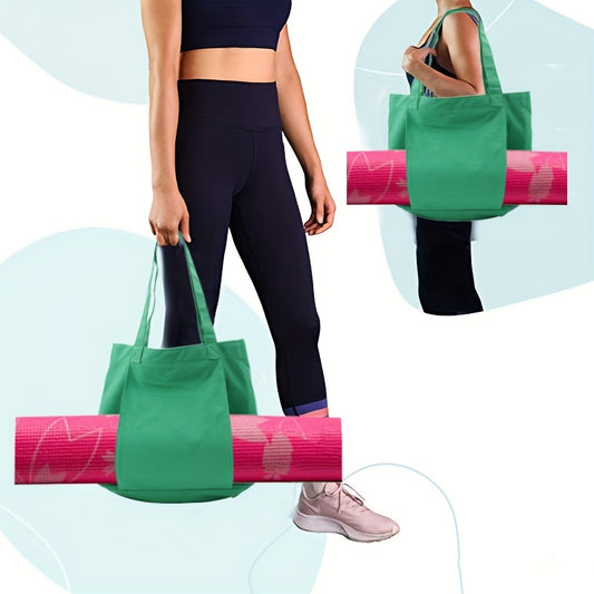 Canvas Yoga Mat Storage Bag Large Capacity Fitness Shoulder Handbag