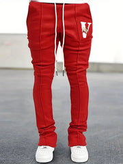 Cartoon Bear Pattern Slim Fit Flared Joggers