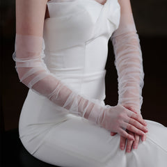 Long Lace Sleeve Gloves for Women Bridal Arm Sleeves Wedding Accessories