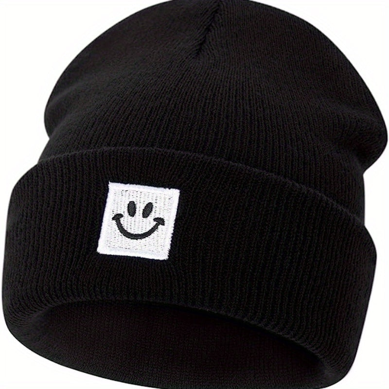 Winter Happy Face Knitted Hat Soft Beanie For Men And Women