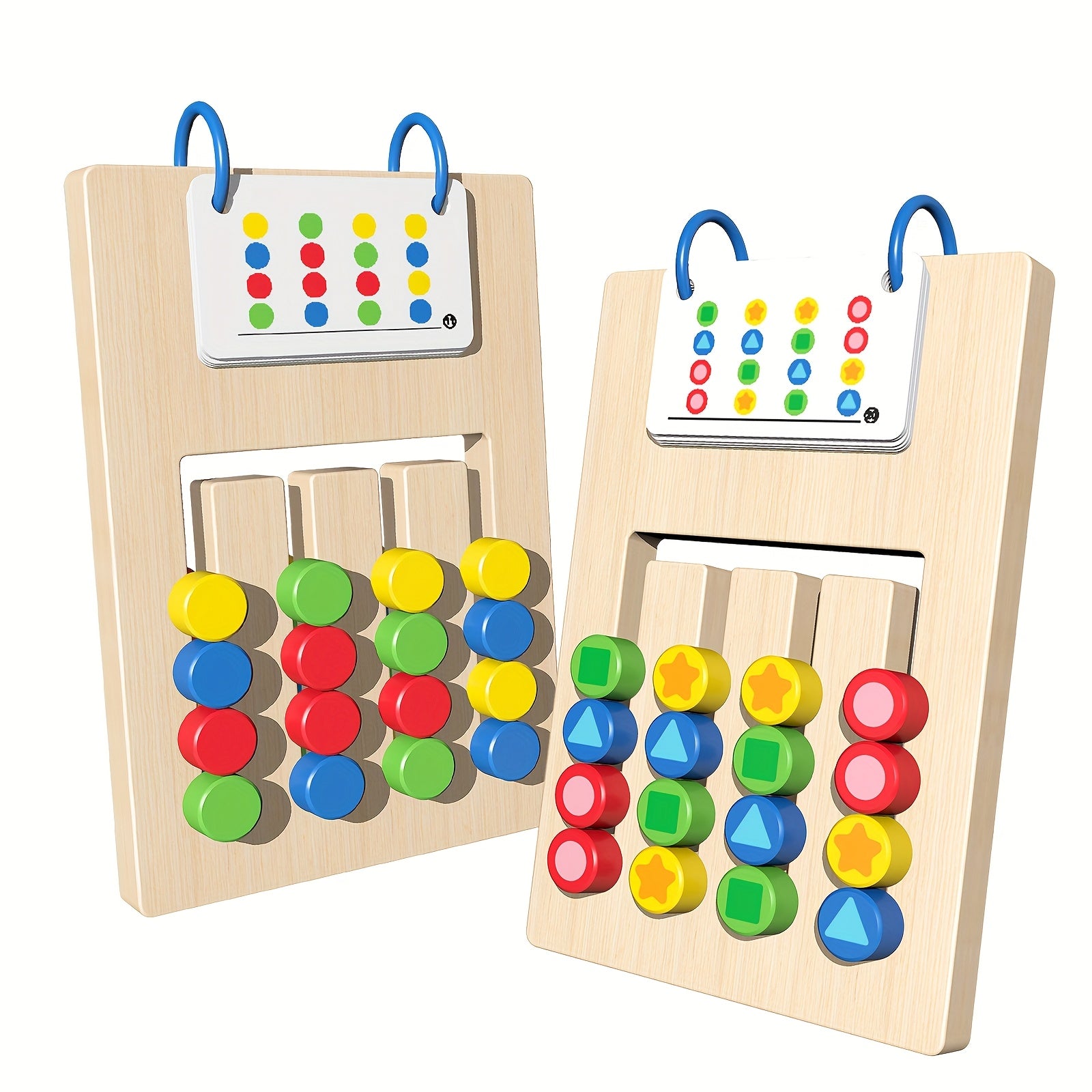 Wooden Shape Matching Game Educational Puzzle Toy 4 Shapes