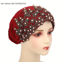 Turban Cap Flower Embroidery Head Wrap Elastic Bonnet Bohemian Chemo Hats