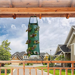 Hanging Flower Strawberry Planting Bags Wall Mount Planter Growing Bag 8 Holes
