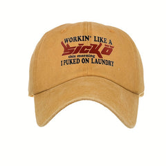 Vintage Baseball Cap Letter Printed Distressed Cotton Dad Hats Solid Sun Hat