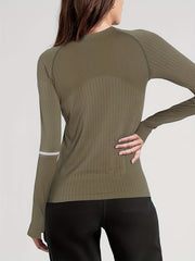 Breathable Long Sleeve Sports Top with Thumb Holes
