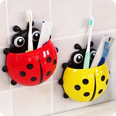 Ladybug Toothbrush Holder Wall Mounted Storage Shelf