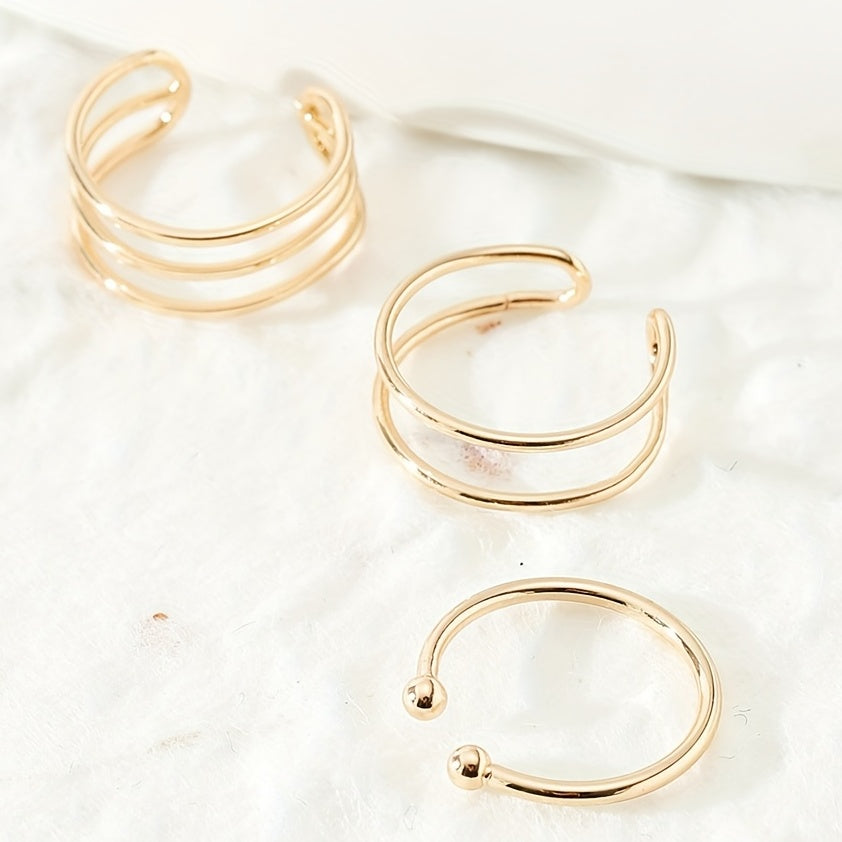 3 Pcs Metal Toe Ring Set for Ladies