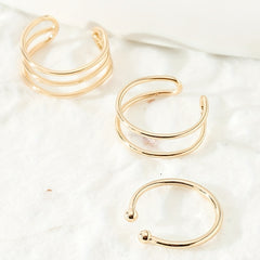 3 Pcs Metal Toe Ring Set for Ladies