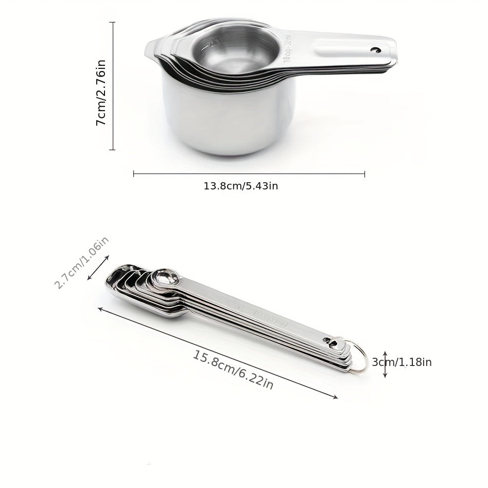 15pcs Stainless Steel Measuring Spoon Coffee Measurer Cups Tablespoon