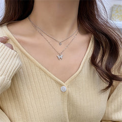 Butterfly Necklace Double Layer Clavicle Chain Jewelry Gift