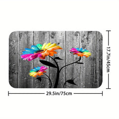 Seven Colored Flower Shower Curtain Set