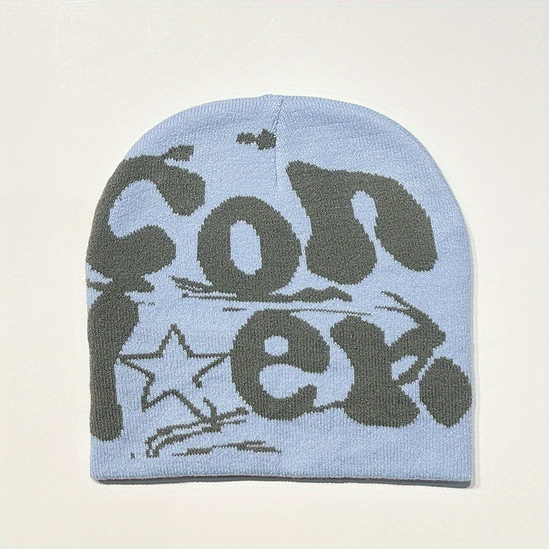 Sport Windproof Knit Beanie Hat With CON Letter Embroidery