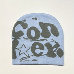 Sport Windproof Knit Beanie Hat With CON Letter Embroidery
