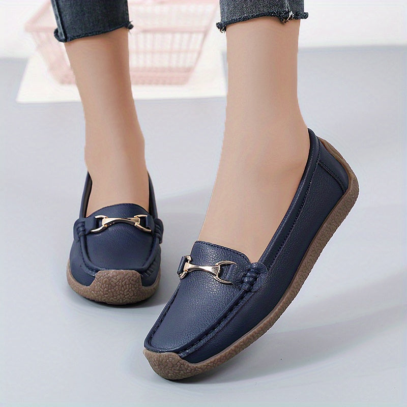 Metal Decor Loafers Slip On Outdoor Shoes Lightweight