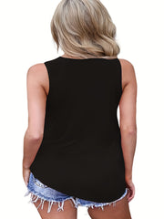 Sporty Tank Top Women Plus Criss Cross Front Stretch Tank Top