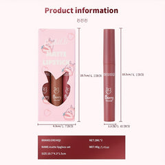 3-Pk Lip Glaze Soft Matte Finish Waterproof Long-Lasting Liquid Lipstick