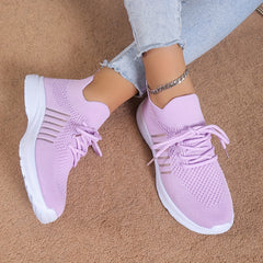 Solid Mesh Breathable Running Sports Shoes Lightweight Non slip Travel Shoes