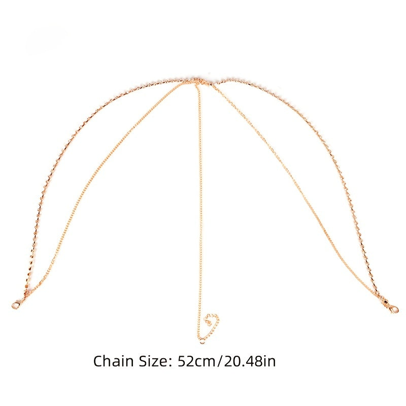 Metal Multilayer Rhinestone Head Chain Bridal Hair Accessories
