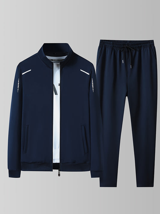 Men's Casual 2pcs Set Zip Up Jacket Joggers Matching Set