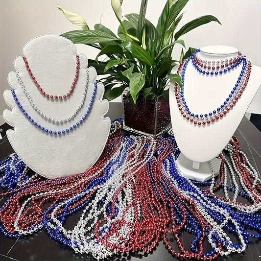 24pcs Assorted Colors Plastic Beaded Necklaces for Christmas and Events