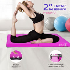 Foldable Fitness Mat Oxford Cloth Yoga Mat Pilates Home Workout Exercise