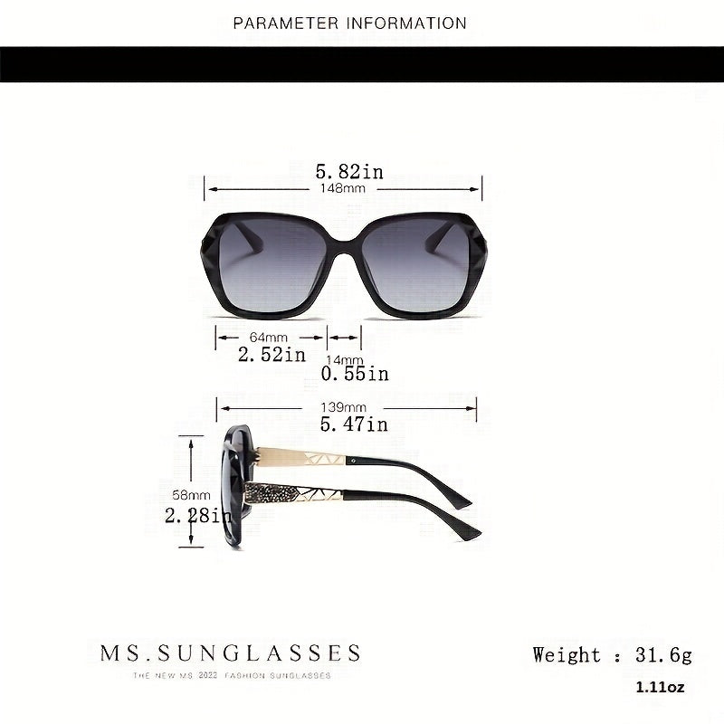 Rhinestone Oversized Sunglasses Women Polarized UV Protection