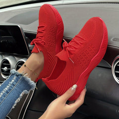 Women's Lightweight Mesh Sneakers Low Top Lace Up Casual Shoes