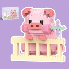 Animal Building Blocks Pig Model Assembled Building Block Toys