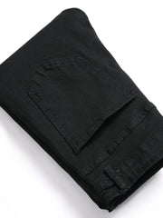 Slim Fit Jeans Men Casual Mid Stretch Denim Pants