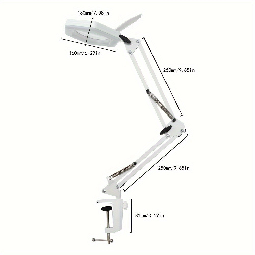 LED Clamp Magnifying Lamp With Cover Metal Magnifying Lamp With Stand