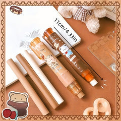 1pc Chocolate Bear Press Eraser Pen Type Clean Low Dust