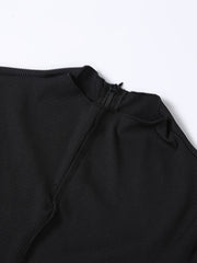 High Collar Long Sleeve Skinny Jumpsuit