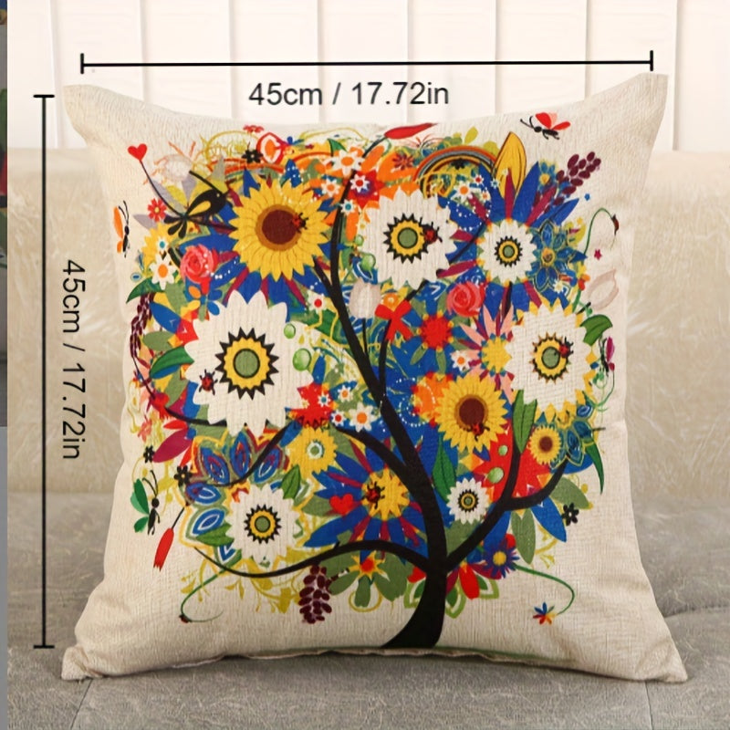 Linen Printed Cushion with Pillow Core