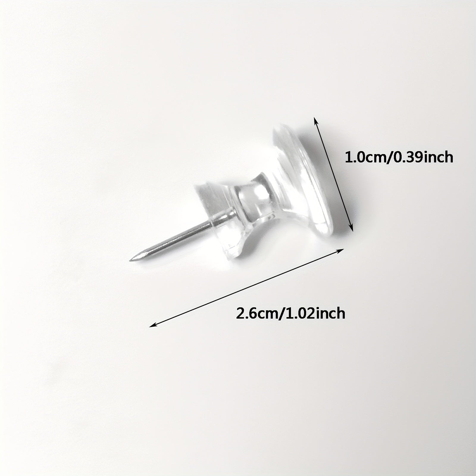 30 Clear Large Push Pins for Cork Board Bulletin Board Wall Thumb Tacks Long