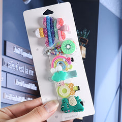 6pcs Cartoons Hair Clip Set Girls Hair Accessories Acrylic Hair Pins Headdress