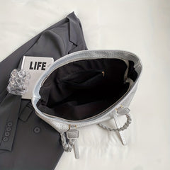 Minimalist Solid Tote Bag Large Capacity Shoulder Bag With Twisted Straps