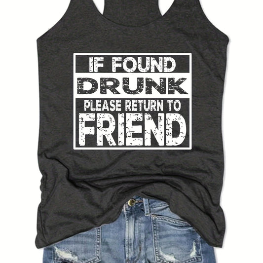 Casual Tank Top Crew Neck Sleeveless Shirt Women's Clothing