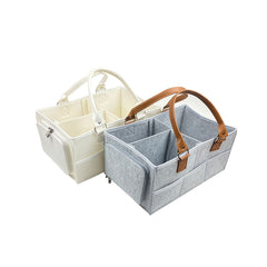 Diaper Caddy Nursery Storage Bin, Car Organizer - Grey
