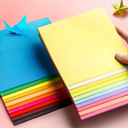 100pcs Fluorescent Hard Card Origami Paper, Colored DIY Painting Paper