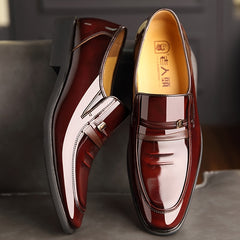LAORENTOU Men's Leather Pointed Toe Dress Shoes Oxford Shoes