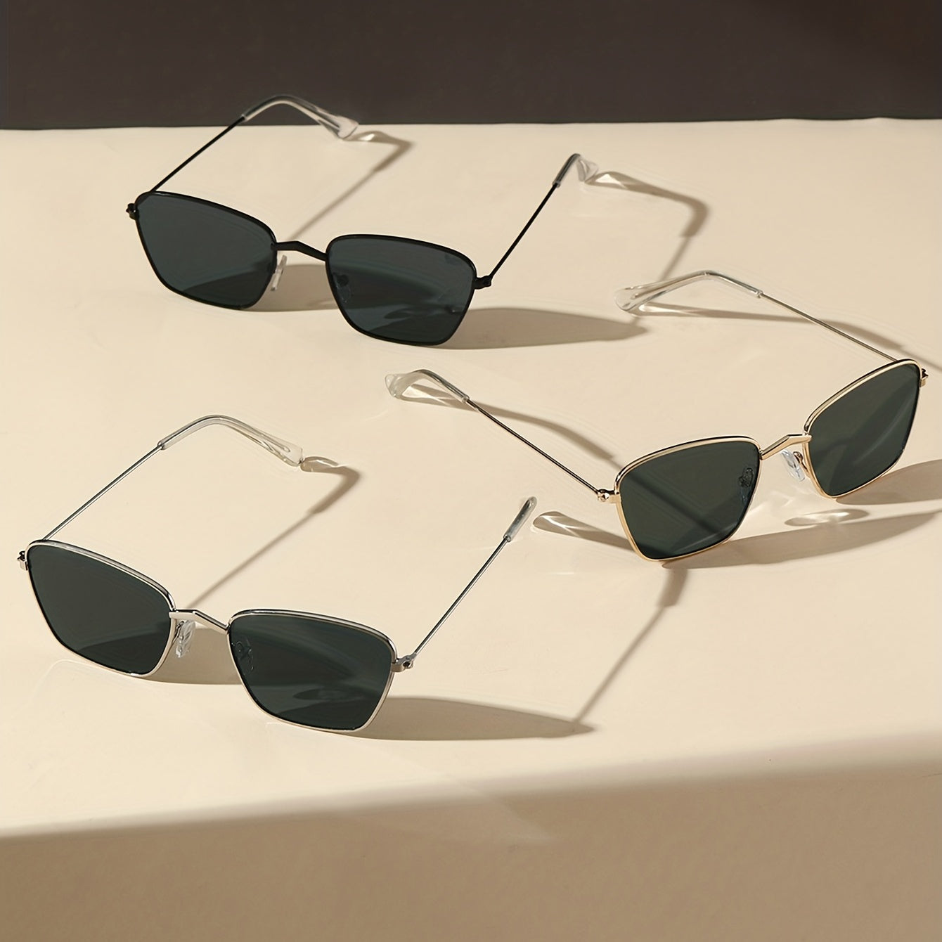 Square Metal Sunglasses for Men Women UV400