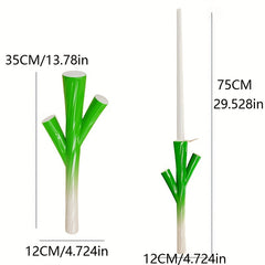 Stretchable Scallion Sword Toy with Green Onion for Fun Pranks