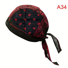 Bandana Hat Unisex Durag Print Cap Pirate Head Scarf