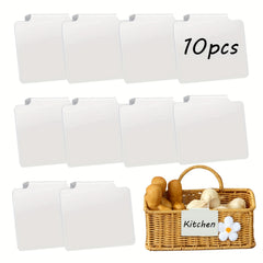 10pcs Plastic Clip on Baskets & Bin Labels for Office Organization